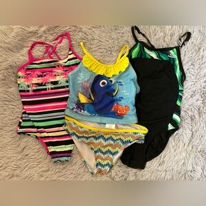 Girls bathing swim suits Size 7/8 Disney Finding Dory tankini & 2 1piece suits